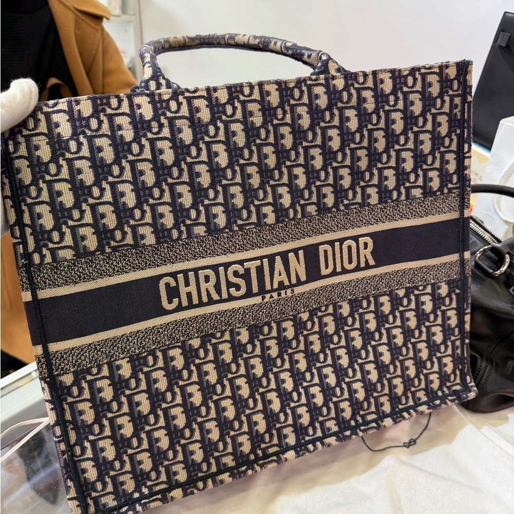 Dior Navy Monogram Briefcase